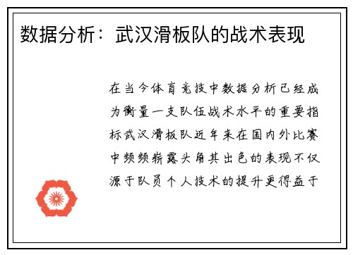 数据分析：武汉滑板队的战术表现
